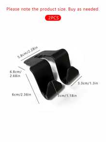 2pcs Car Back Seat Headrest Hook For Hanging Bag, Universal Vehicle Auto Multi-purpose Dual Hooks