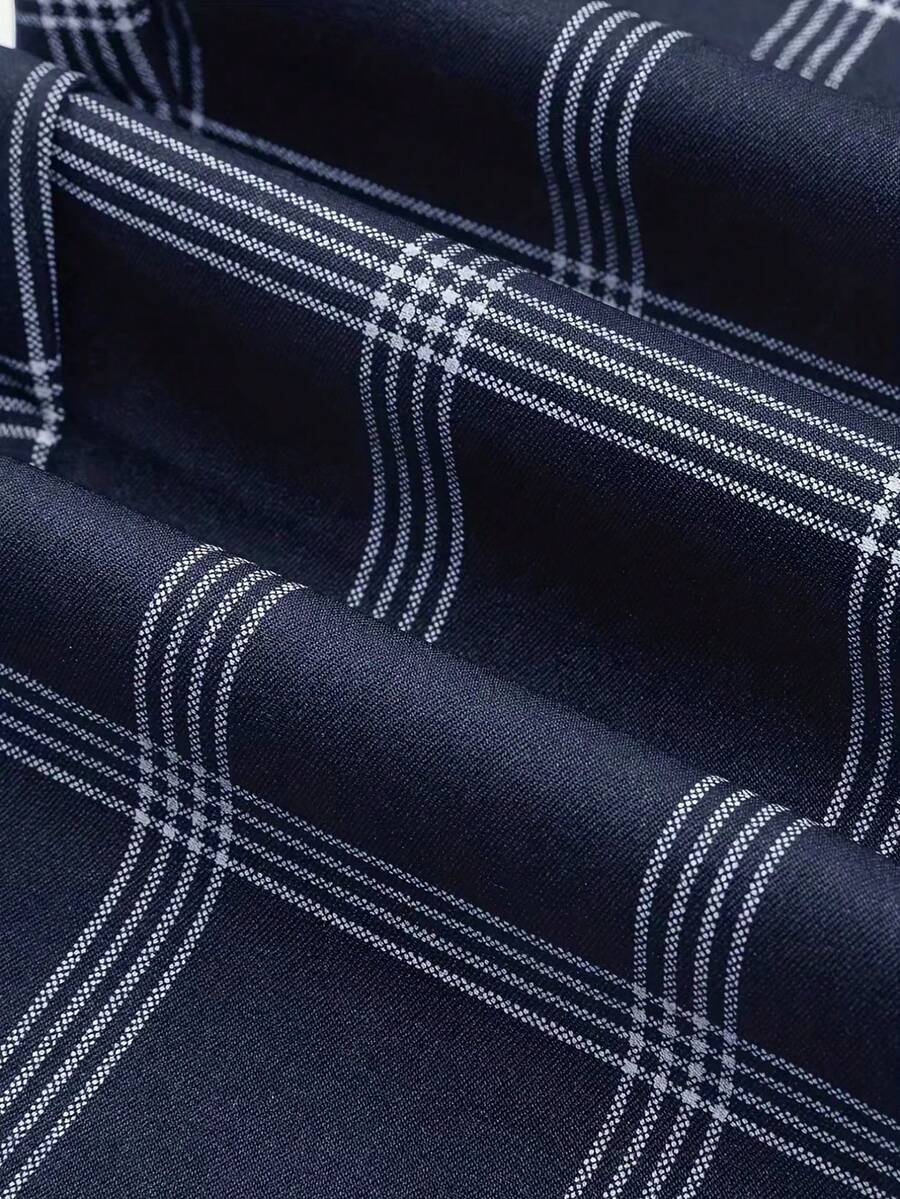 Muške karirane pravih nogavica ležerne pantalone za svakodnevno nošenje