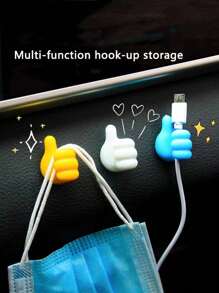 5pcs/Pack Random Color Creative Multifunctional Heavy Duty Thumb Hooks, No Trace Left, With Adhesive (New Version)