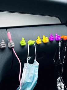 5pcs/Pack Random Color Creative Multifunctional Heavy Duty Thumb Hooks, No Trace Left, With Adhesive (New Version)