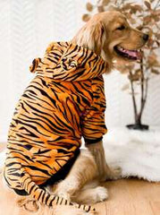 1pc Winter Warmer Pet Clothes For Medium To Large Sized Dogs Such As Golden Retriever / Labrador, With Funny Tiger Costume Design