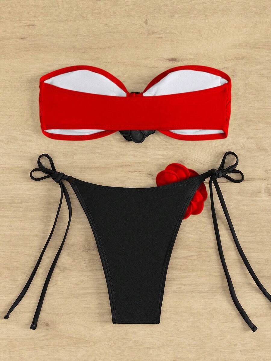Colorblock Bikini Set