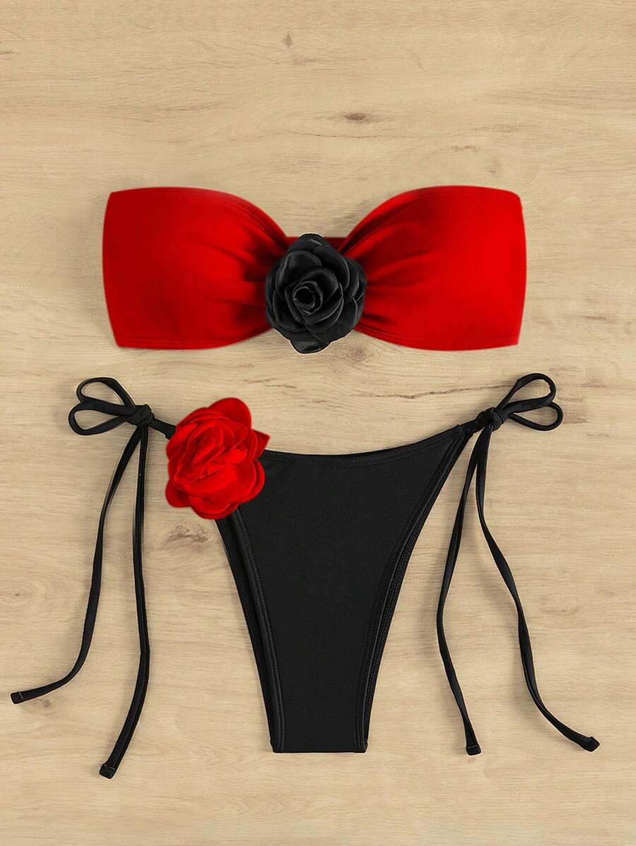 Colorblock Bikini Set