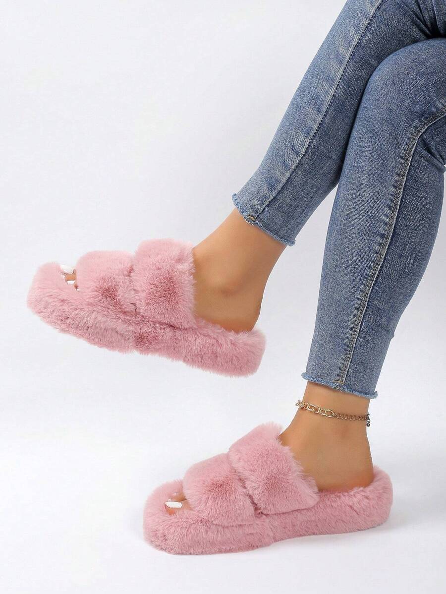 Ženske Fluffy Papuče sa Otvorenim Prstima