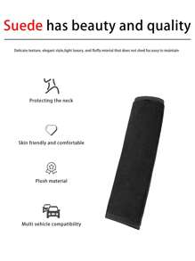1pc Car Seat Belt Shoulder Pad Cover Plush Protection Cover Car Interior Accessory