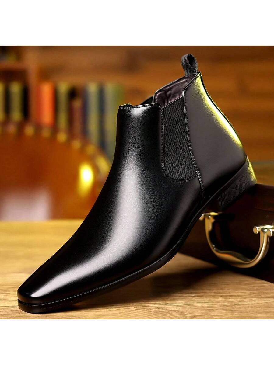 Muške čizaea sa zaobljenim vrhom, slip-on, PU gornji deo, gumeni đon