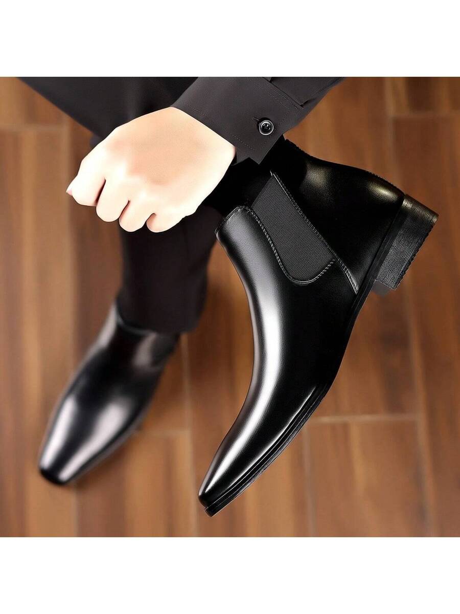Muške čizaea sa zaobljenim vrhom, slip-on, PU gornji deo, gumeni đon
