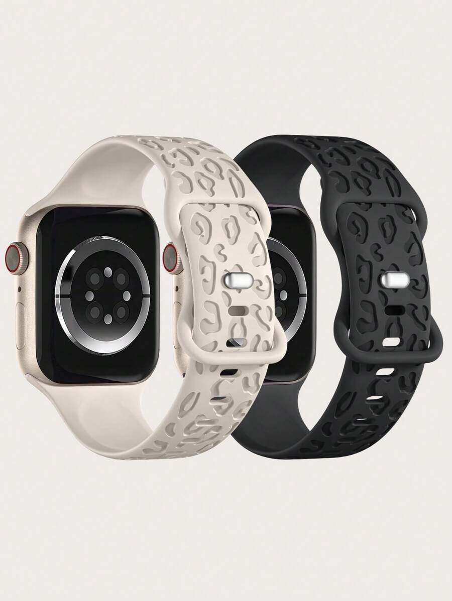 2 komada narukvice za sat sa leopard printom i gravurom, kompatibilna sa Apple Watch 49mm 46mm 45mm 44mm 42mm 41mm 40mm 38mm