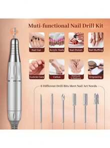 35000RPM Electric Nail Drill, With LCD Display, Rechargeable Manicure Machine, For Gel Polish Art Salon Tool