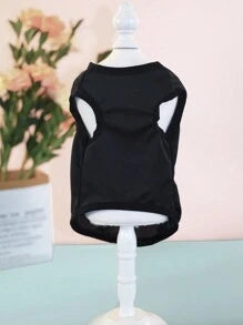 1pc Letter Print Pet Cat Vest, Thin Breathable Sleeveless Dog Clothes, Casual Summer Pet Apparel For Cats & Small Dogs Like Pomeranian, Pug, Bulldog