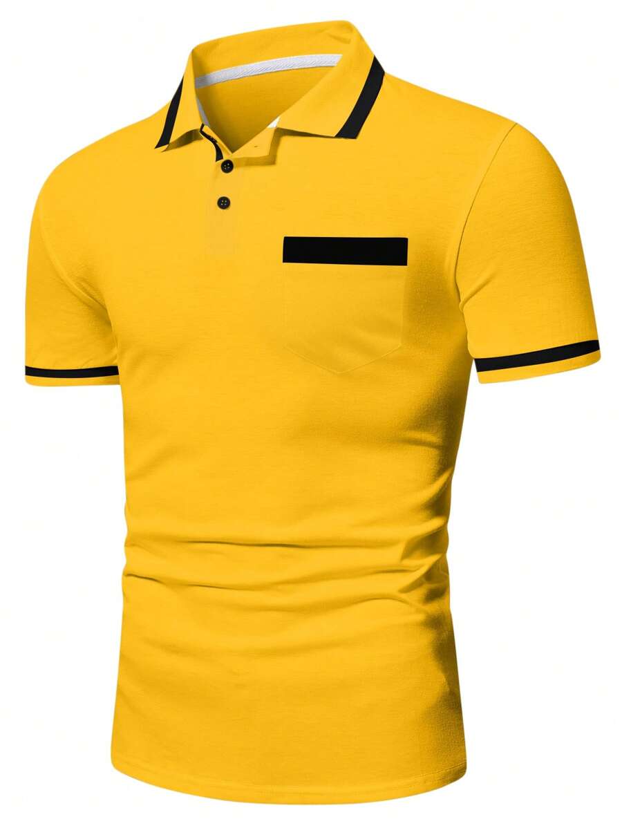 Muška formalna polo majica od pamuka sa kontrastnim detaljima