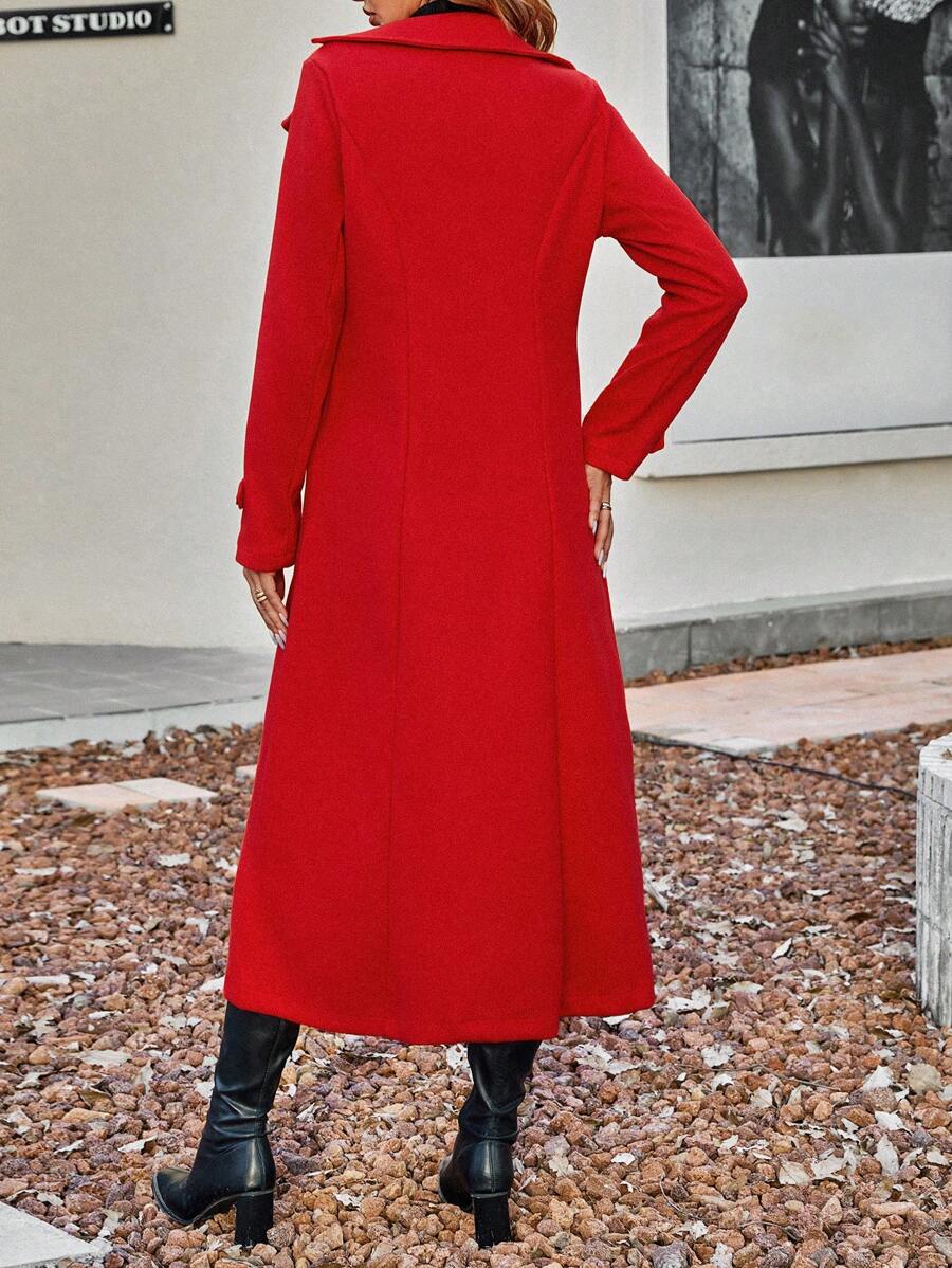 Ženski elegantni  dugi kaput sa reverom