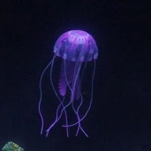 1pc Purple Silicone Artificial Glowing Fluorescent Jellyfish Aquarium Decor, Underwater Plant For Fish Tank, Marine Landscape Ornament (Not Charged)