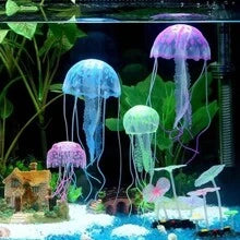 1pc Purple Silicone Artificial Glowing Fluorescent Jellyfish Aquarium Decor, Underwater Plant For Fish Tank, Marine Landscape Ornament (Not Charged)