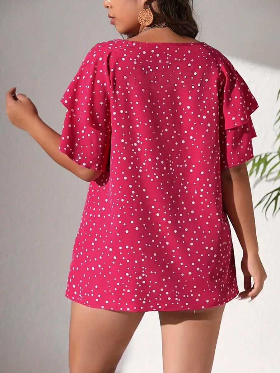 Ženska ležerna majica za plus size veličine sa printom srca