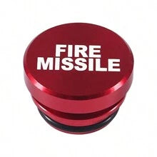 1pc Aluminum Dustproof Plugs Button 12V Replacement Accessories Car Decoration Compatible With Most Vehicles Autos Car Fire Missile Eject Red