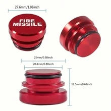 1pc Aluminum Dustproof Plugs Button 12V Replacement Accessories Car Decoration Compatible With Most Vehicles Autos Car Fire Missile Eject Red