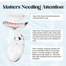 1pc Pulsed Neck & Face Beauty Device - Thermal Skin Rejuvenation Tool, Smooth & Tighten Skin - Dual Slimming & Body Vibration Massage, 7 Color Modes, Effectively Reduces Wrinkles, Firms & Lifts Skin
