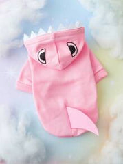 ROMWE 1pc Light Pink Pet Cosplay Shark Shaped Hoodie, Suitable For Cats & Dogs, Keep Warm