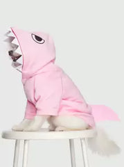 ROMWE 1pc Light Pink Pet Cosplay Shark Shaped Hoodie, Suitable For Cats & Dogs, Keep Warm