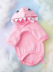 ROMWE 1pc Light Pink Pet Cosplay Shark Shaped Hoodie, Suitable For Cats & Dogs, Keep Warm
