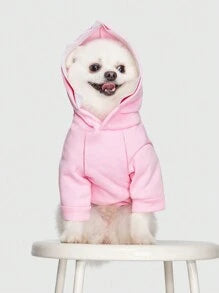 ROMWE 1pc Light Pink Pet Cosplay Shark Shaped Hoodie, Suitable For Cats & Dogs, Keep Warm