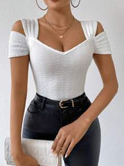 RosyDaze Slim Fit Cut Out Shoulder T-Shirt