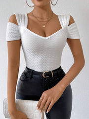 RosyDaze Slim Fit Cut Out Shoulder T-Shirt