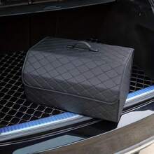 Easypie Selection 1pc Car Trunk Storage Box, Large Capacity, Multi-Function Tool Storage Bag, PU Leather Folding Organizer, Emergency Storage Box
