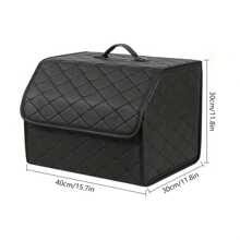 Easypie Selection 1pc Car Trunk Storage Box, Large Capacity, Multi-Function Tool Storage Bag, PU Leather Folding Organizer, Emergency Storage Box