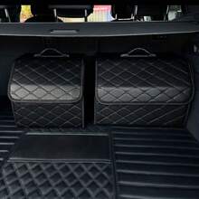 Easypie Selection 1pc Car Trunk Storage Box, Large Capacity, Multi-Function Tool Storage Bag, PU Leather Folding Organizer, Emergency Storage Box