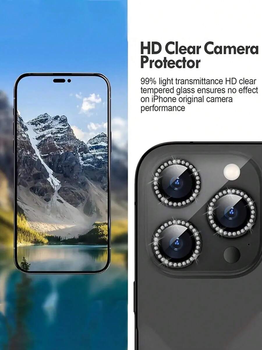 3 kom. zaštitne folije za sočivo kamere, kompatibilne sa Apple 18/18PPro/18Promax/17/17Air/17pro/17promax/16/16pro/16plus/16promax/16 14 Pro 6.1 inča /14 Pro Max 6.7 inča