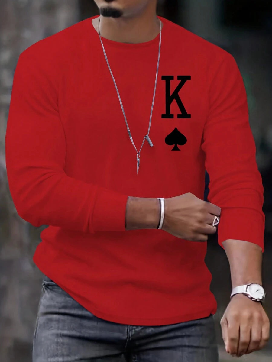 Muška majica dugih rukava sa poker printom