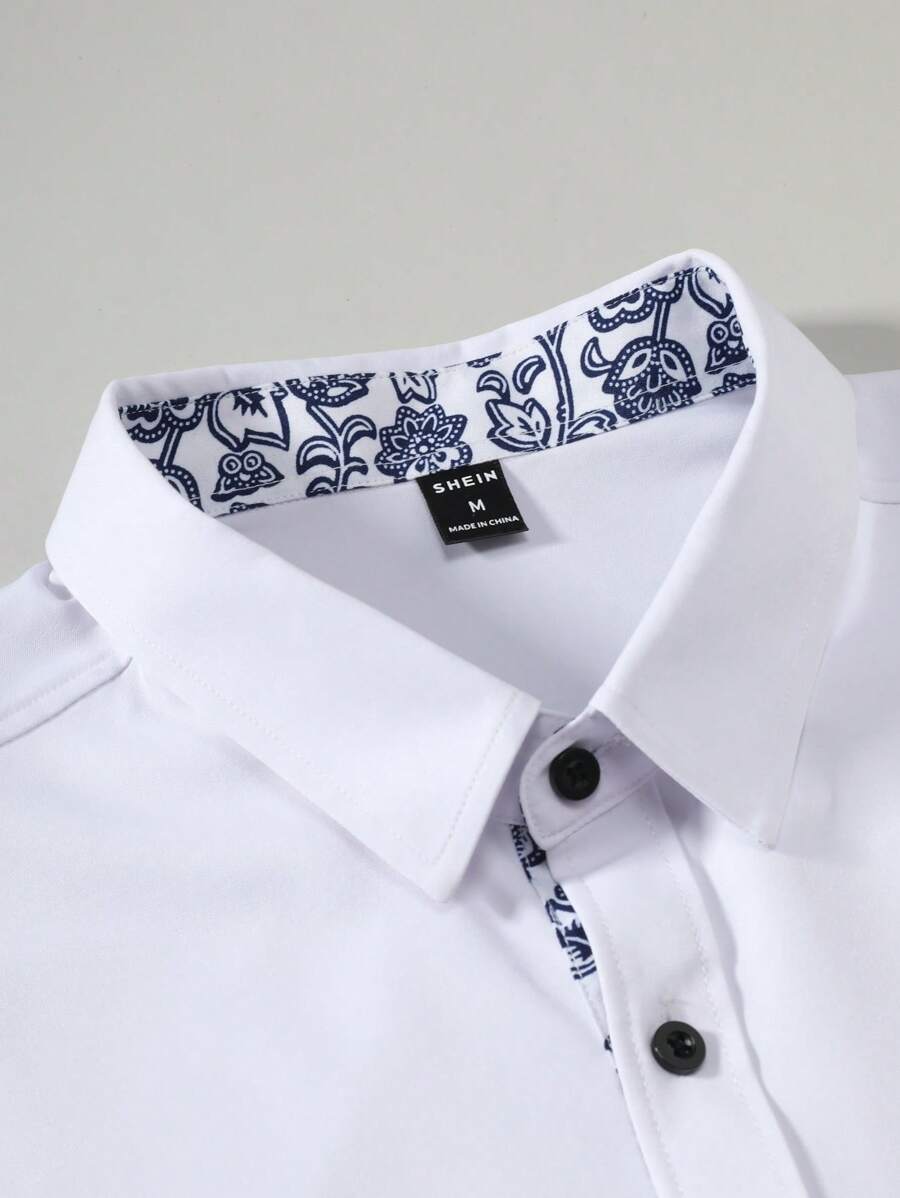 Muška formalna košulja dugih rukava sa patchwork printom
