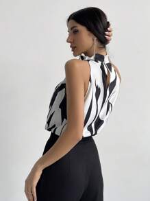 Firerie Full Printed High Neck Sleeveless Women's Blouse,Sleeveless Tops