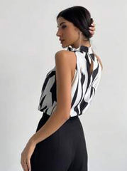 Firerie Full Printed High Neck Sleeveless Women's Blouse,Sleeveless Tops