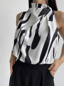 Firerie Full Printed High Neck Sleeveless Women's Blouse,Sleeveless Tops