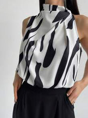 Firerie Full Printed High Neck Sleeveless Women's Blouse,Sleeveless Tops