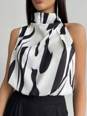 Firerie Full Printed High Neck Sleeveless Women's Blouse,Sleeveless Tops