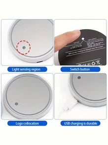 2pcs Car LED Lighting Cup Mats, 7-Color Changing Cup Pads USB Powered Non-Slip Coasters (Cup Mat Diameter Approx. 6.8cm/2.68in, Suitable For Cup Holders Up To 6.8cm) - Please Check Dimensions Before Purchasing