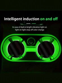 2pcs Car LED Lighting Cup Mats, 7-Color Changing Cup Pads USB Powered Non-Slip Coasters (Cup Mat Diameter Approx. 6.8cm/2.68in, Suitable For Cup Holders Up To 6.8cm) - Please Check Dimensions Before Purchasing