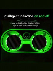 2pcs Car LED Lighting Cup Mats, 7-Color Changing Cup Pads USB Powered Non-Slip Coasters (Cup Mat Diameter Approx. 6.8cm/2.68in, Suitable For Cup Holders Up To 6.8cm) - Please Check Dimensions Before Purchasing