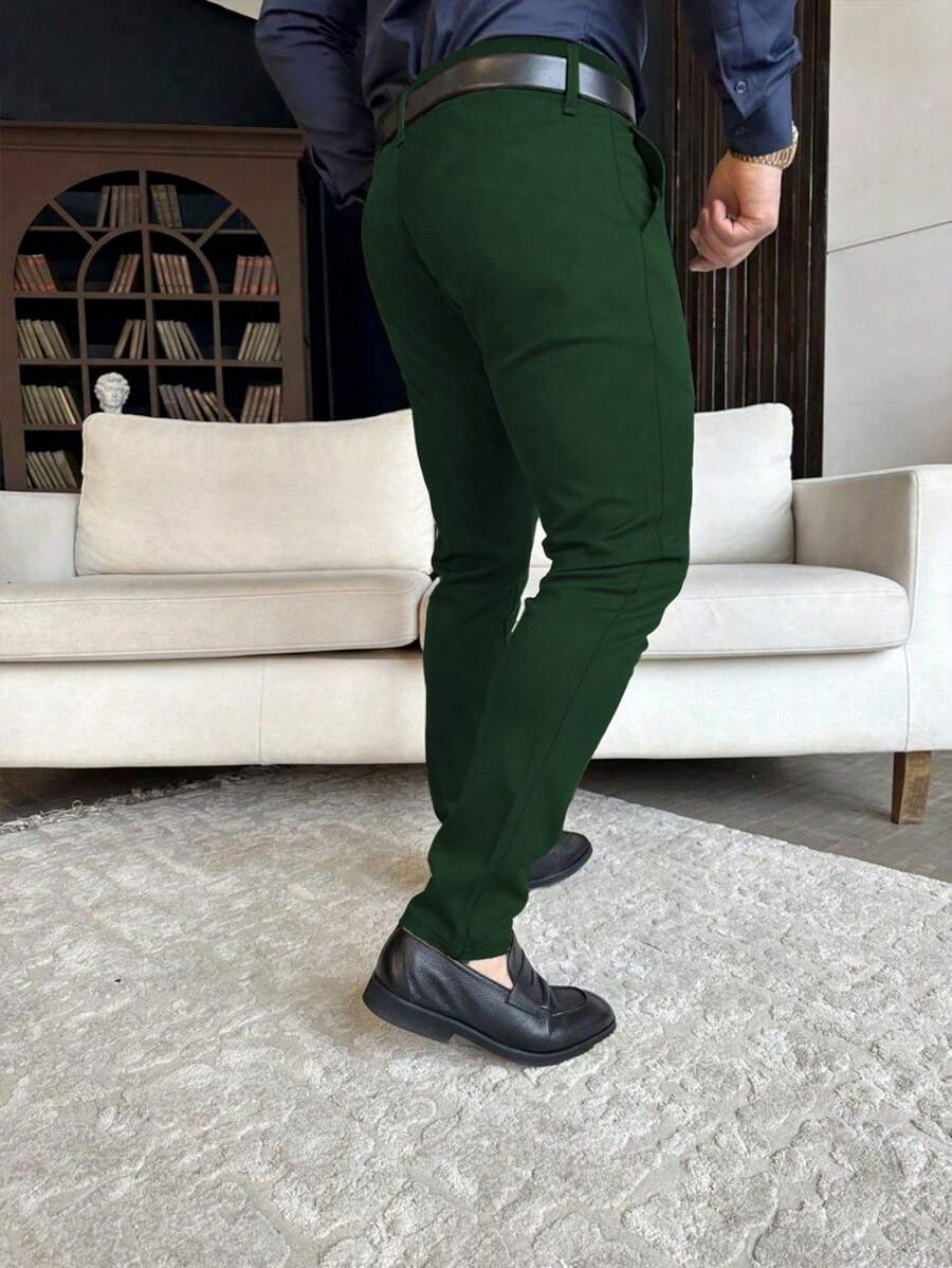 Muške ležerne pantalone za odelo jednobojne, Old Money stil