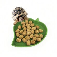 1pc Maple Leaf Shaped Feeding Bowl And Water Dish For Reptile, Turtle, Hamster, Frog, Plasitic,