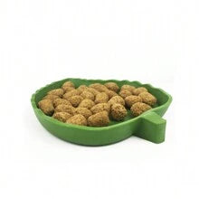 1pc Maple Leaf Shaped Feeding Bowl And Water Dish For Reptile, Turtle, Hamster, Frog, Plasitic,