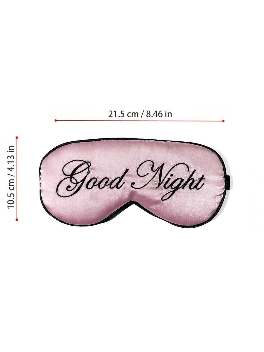Mekana maska za spavanje od poliesterskog satena sa vezenim logom Good Night