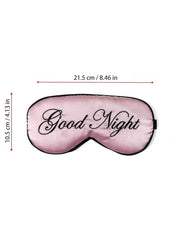 Mekana maska za spavanje od poliesterskog satena sa vezenim logom Good Night