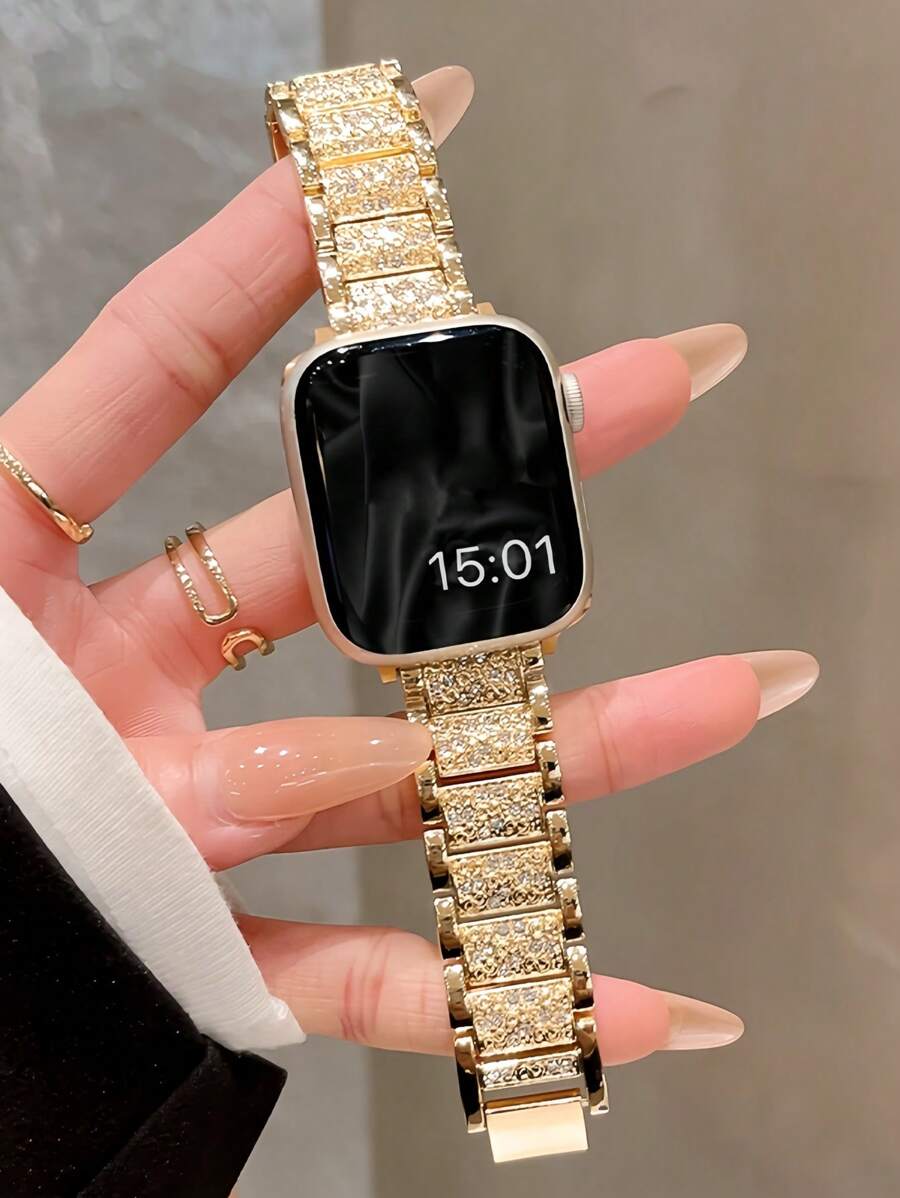 Metalna narukvica za sat sa kristalima, kompatibilna sa Apple Watch, odličan poklon