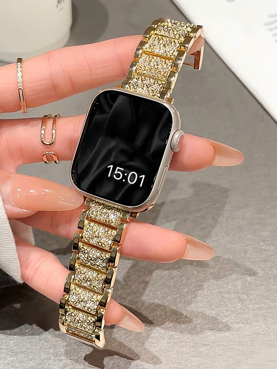 Metalna narukvica za sat sa kristalima, kompatibilna sa Apple Watch, odličan poklon