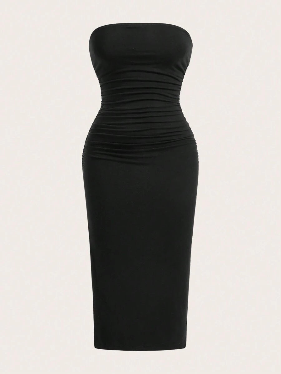 2 Dela Postava Casual Bodycon Midi Haljina
